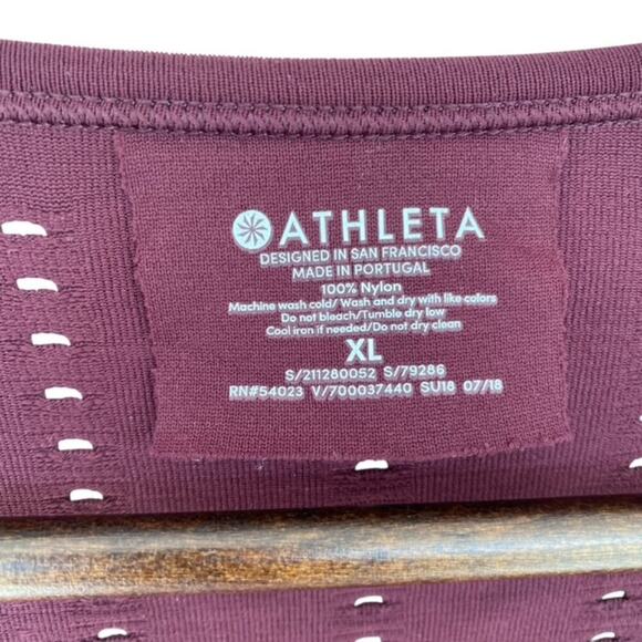 Athleta Maroon Long Sleeve Workout Top - XL - Picture 3 of 4
